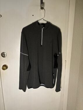 Asics Gray Front Zip Long Sleeve Shirt/Jacket M Fall Winter Classic Gorpcore Emo